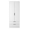 Hong Kong (Black Legs) Tall 2 Drawer Wardrobe