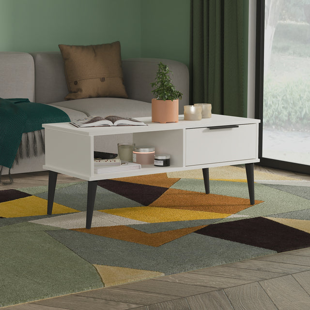 Hong Kong (Black Legs) 1 Drawer Coffee Table