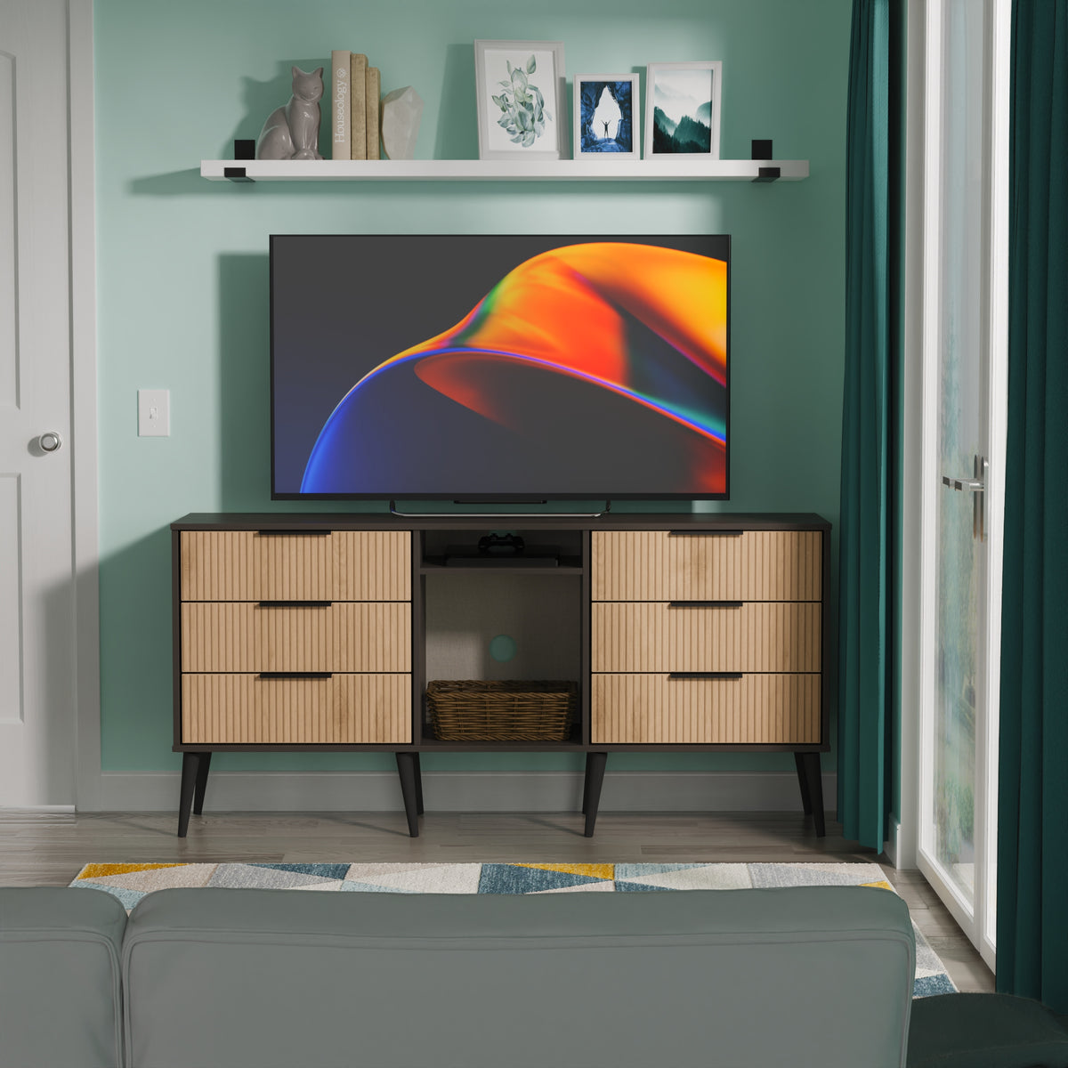 Hong Kong 6 Drawer TV Unit with legs