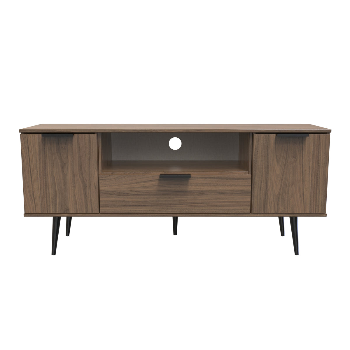 Hong Kong (Black Legs) 2 Door 1 Drawer Wide TV Unit