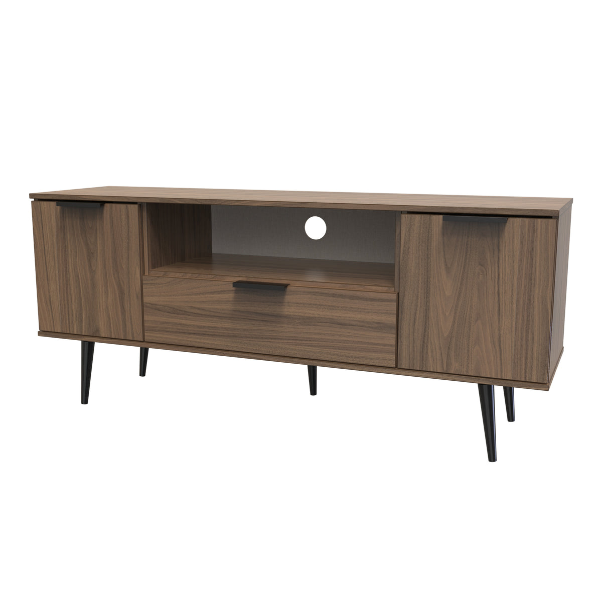 Hong Kong (Black Legs) 2 Door 1 Drawer Wide TV Unit