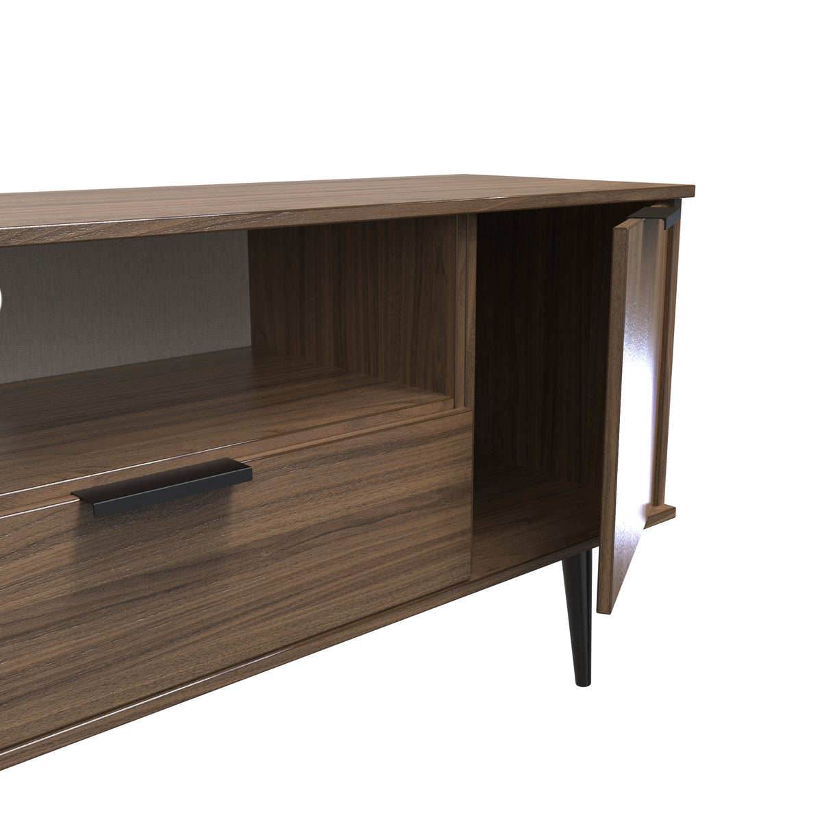 Hong Kong (Black Legs) 2 Door 1 Drawer Wide TV Unit