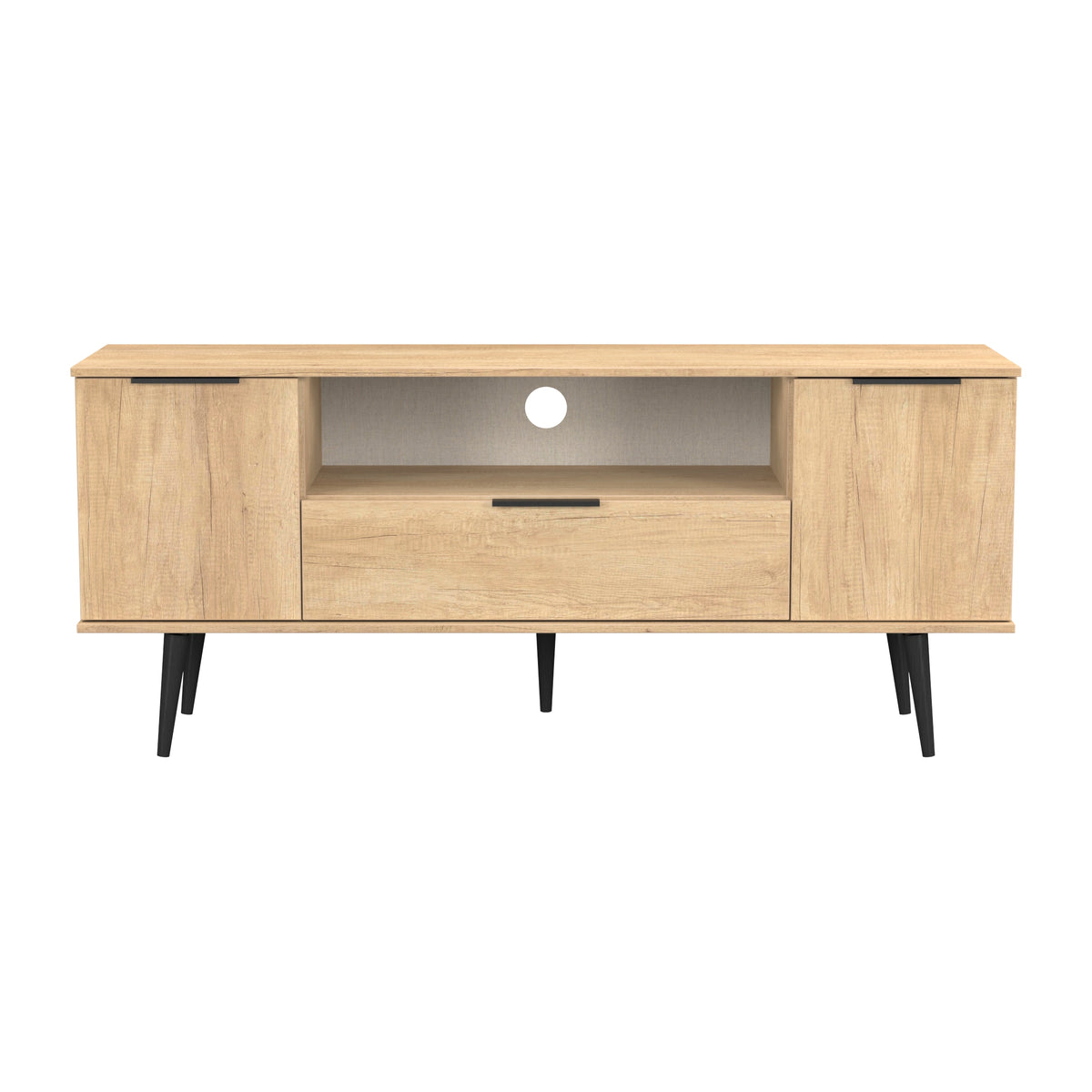 Hong Kong (Black Legs) 2 Door 1 Drawer Wide TV Unit