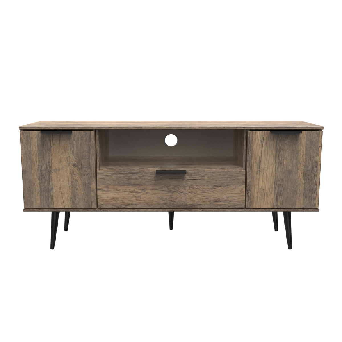 Hong Kong (Black Legs) 2 Door 1 Drawer Wide TV Unit