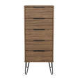 Hong Kong (Black Hairpin Legs) 5 Drawer Bedside Cabinet