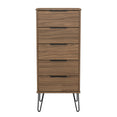 Hong Kong (Black Hairpin Legs) 5 Drawer Bedside Cabinet