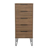 Hong Kong (Black Hairpin Legs) 5 Drawer Bedside Cabinet
