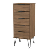Hong Kong (Black Hairpin Legs) 5 Drawer Bedside Cabinet