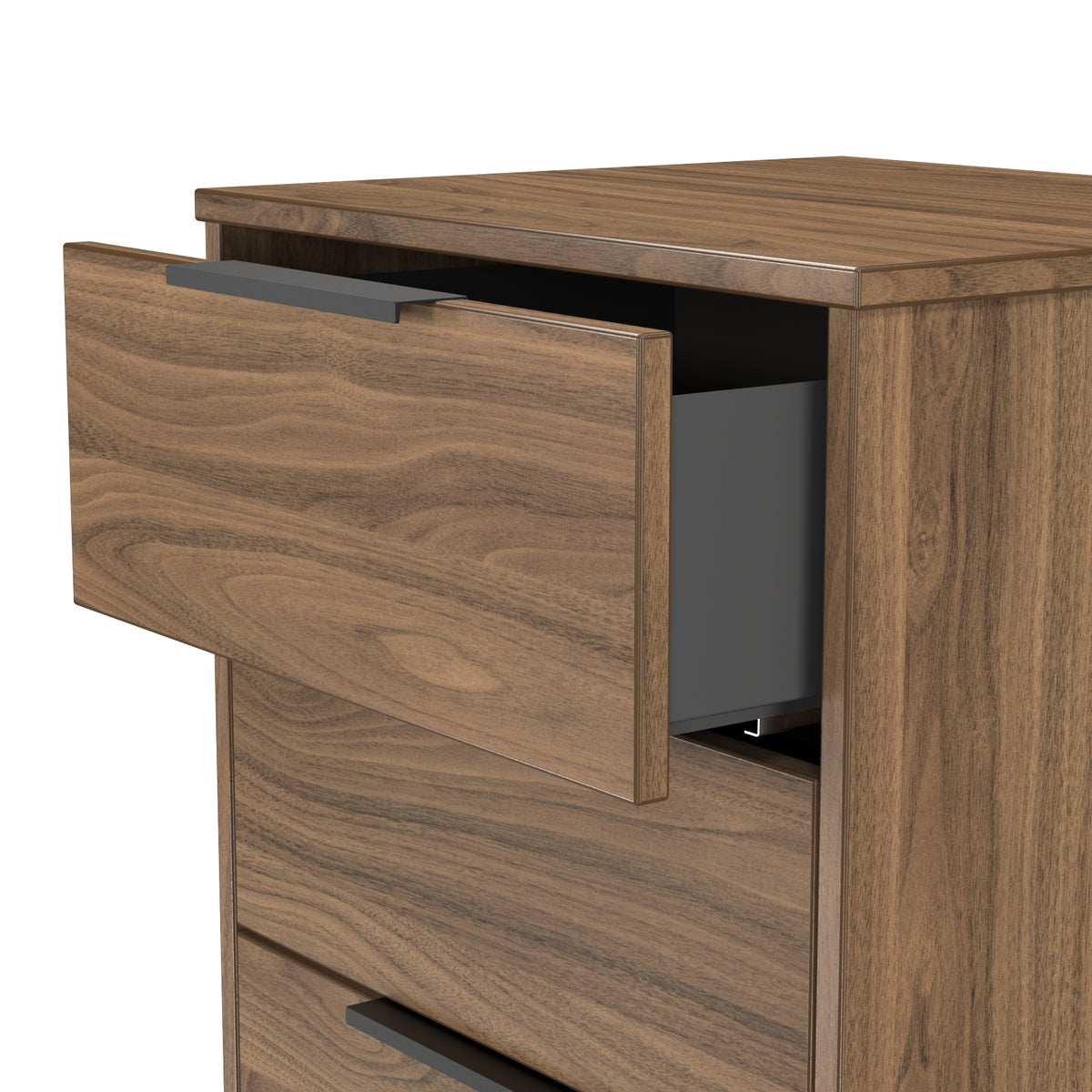 Hong Kong (Black Hairpin Legs) 5 Drawer Bedside Cabinet