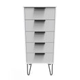 Hong Kong (Black Hairpin Legs) 5 Drawer Bedside Cabinet