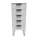 Hong Kong (Black Hairpin Legs) 5 Drawer Bedside Cabinet