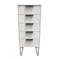 Hong Kong (Black Hairpin Legs) 5 Drawer Bedside Cabinet