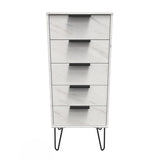 Hong Kong (Black Hairpin Legs) 5 Drawer Bedside Cabinet
