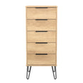 Hong Kong (Black Hairpin Legs) 5 Drawer Bedside Cabinet