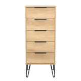 Hong Kong (Black Hairpin Legs) 5 Drawer Bedside Cabinet