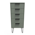 Hong Kong (Black Hairpin Legs) 5 Drawer Bedside Cabinet