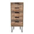 Hong Kong (Black Hairpin Legs) 5 Drawer Bedside Cabinet