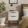 Hong Kong (Black Hairpin Legs) 2 Drawer Bedside Cabinet