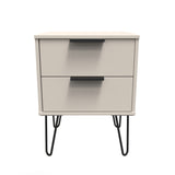 Hong Kong (Black Hairpin Legs) 2 Drawer Bedside Cabinet