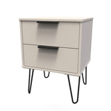 Hong Kong (Black Hairpin Legs) 2 Drawer Bedside Cabinet