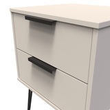 Hong Kong (Black Hairpin Legs) 2 Drawer Bedside Cabinet