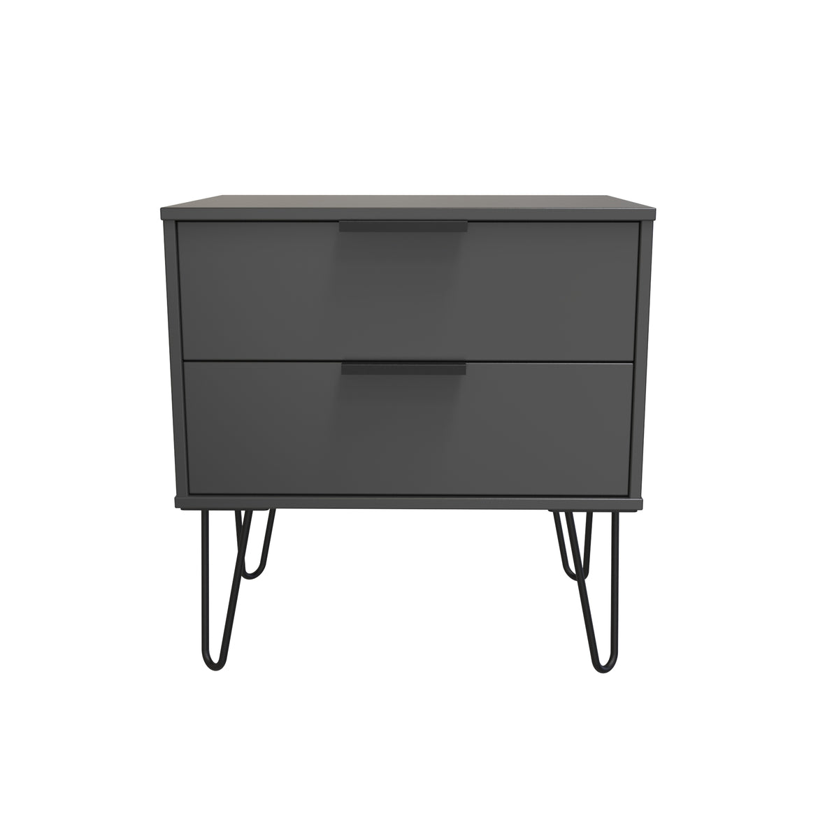 Hong Kong (Black Hairpin Legs) 2 Drawer Midi Chest