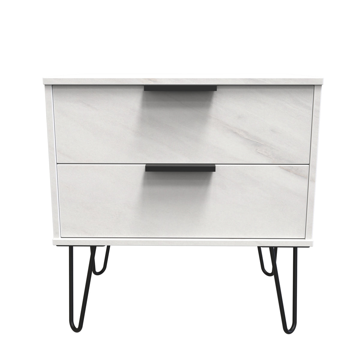 Hong Kong (Black Hairpin Legs) 2 Drawer Midi Chest