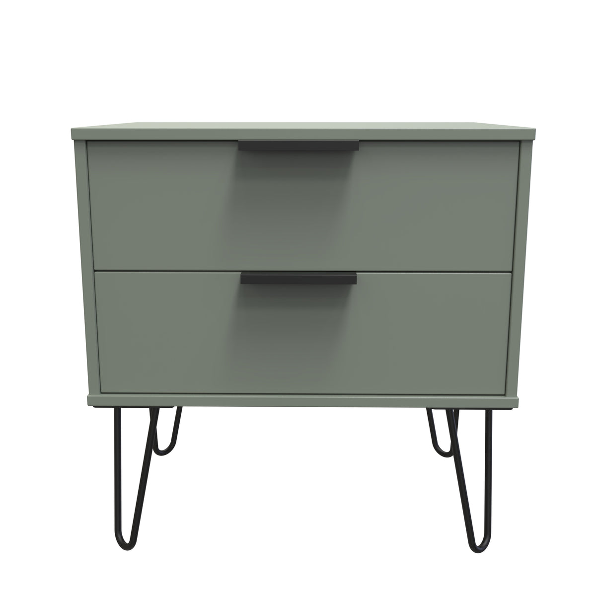 Hong Kong (Black Hairpin Legs) 2 Drawer Midi Chest