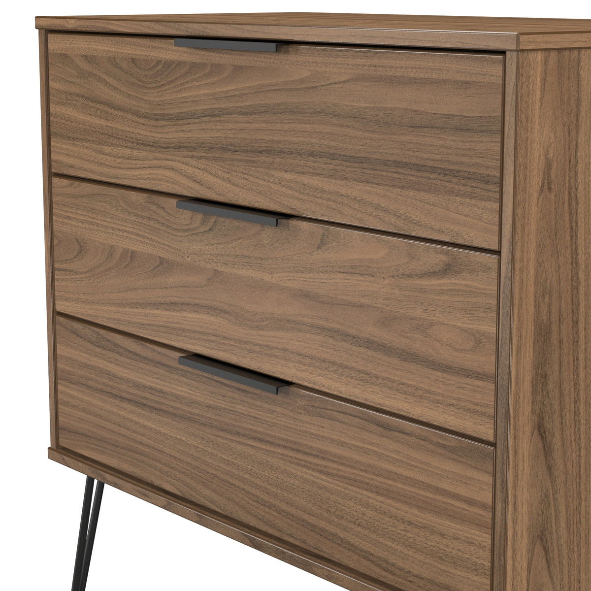 Hong Kong (Black Hairpin Legs) 3 Drawer Chest