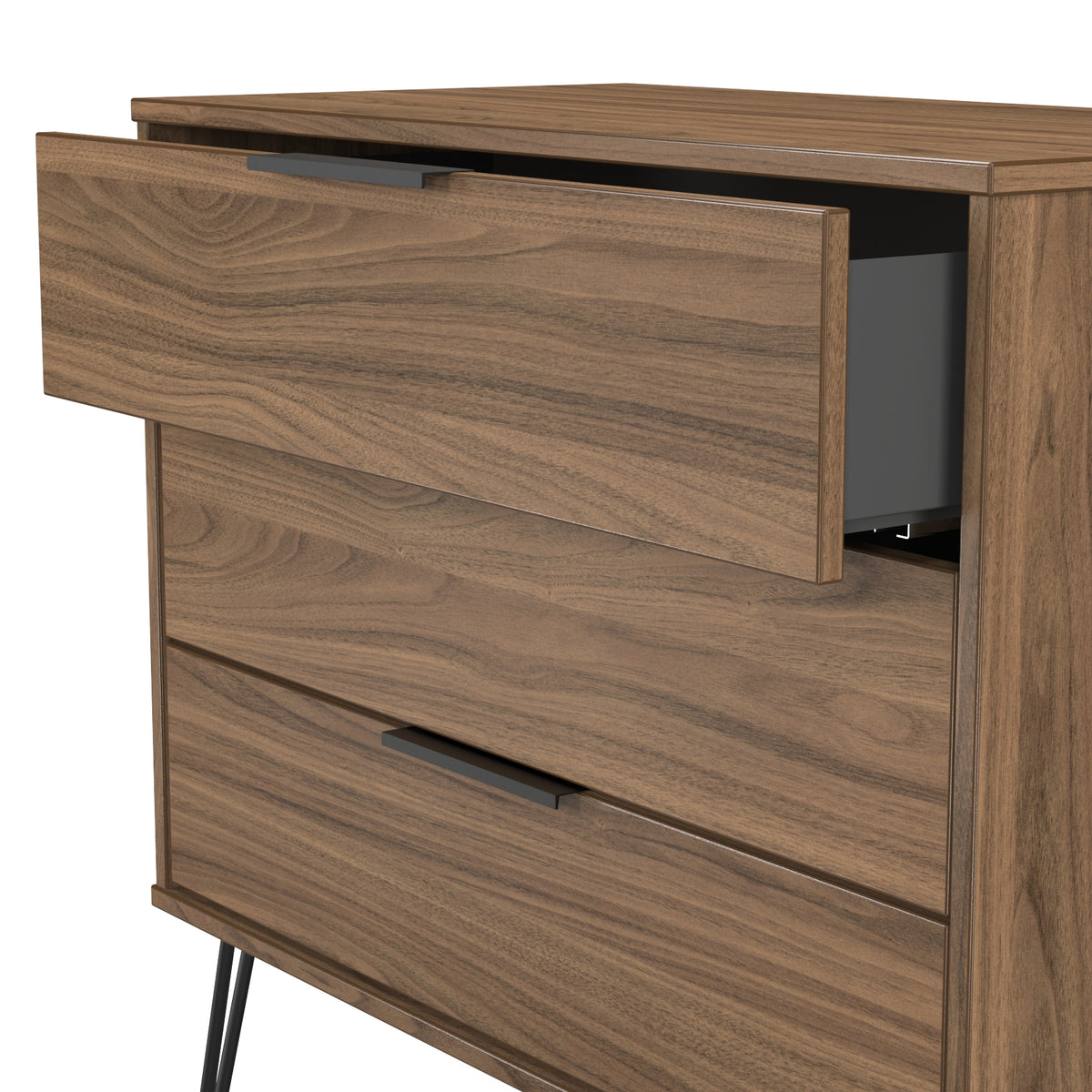 Hong Kong (Black Hairpin Legs) 3 Drawer Chest