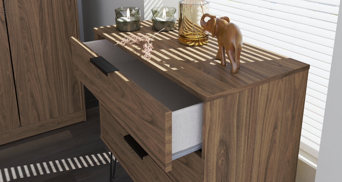 Hong Kong (Black Hairpin Legs) 3 Drawer Chest