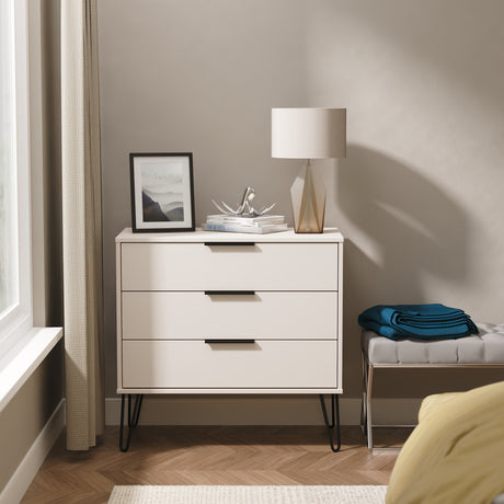 Hong Kong (Black Hairpin Legs) 3 Drawer Chest