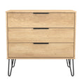 Hong Kong (Black Hairpin Legs) 3 Drawer Chest