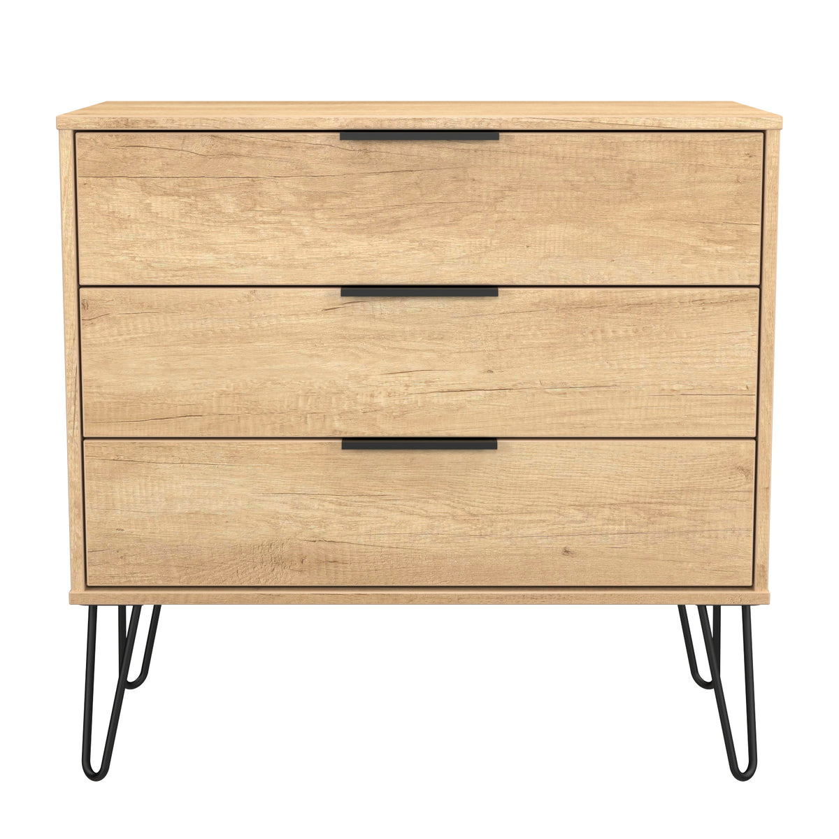 Hong Kong (Black Hairpin Legs) 3 Drawer Chest