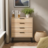 Hong Kong (Black Hairpin Legs) 4 Drawer Chest