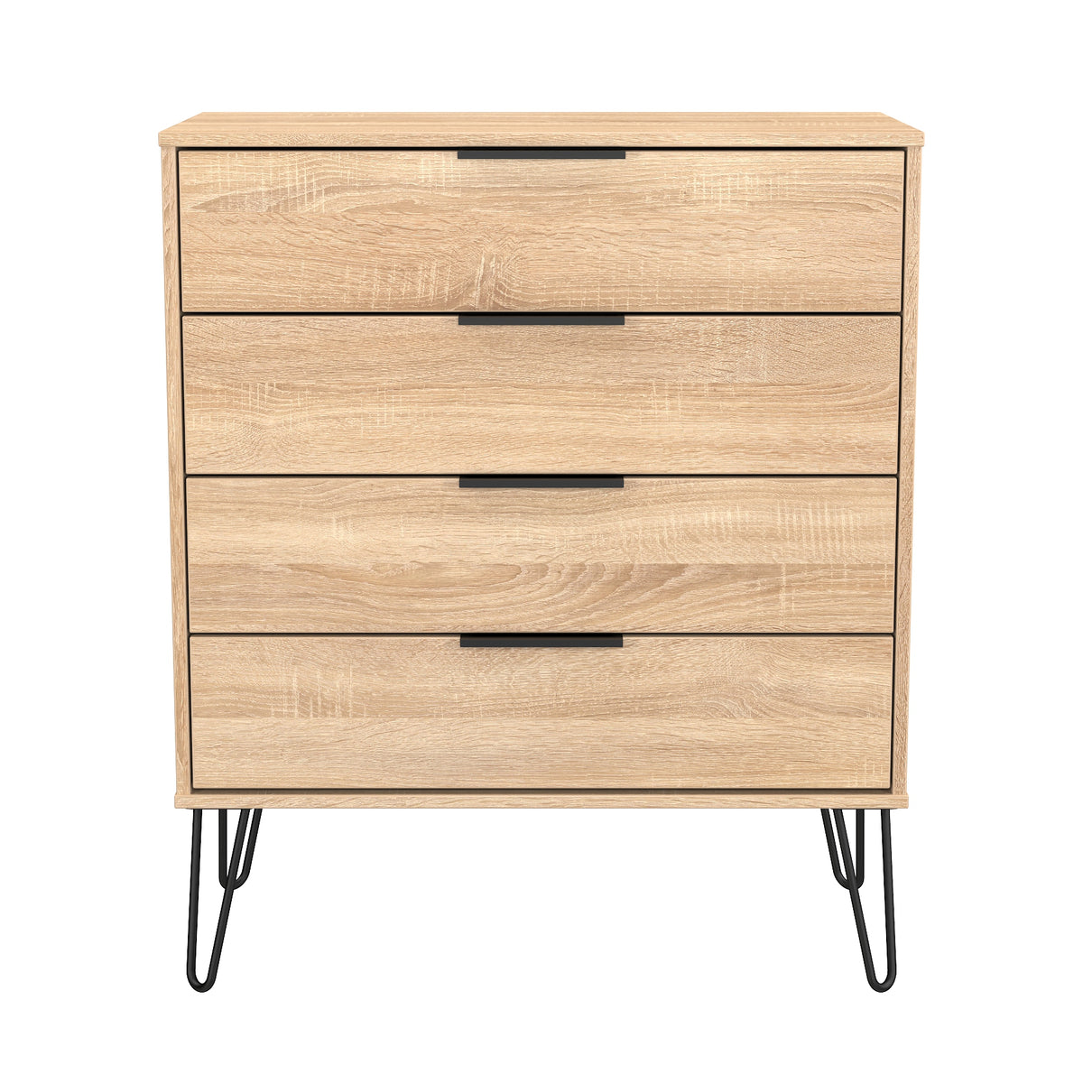 Hong Kong (Black Hairpin Legs) 4 Drawer Chest