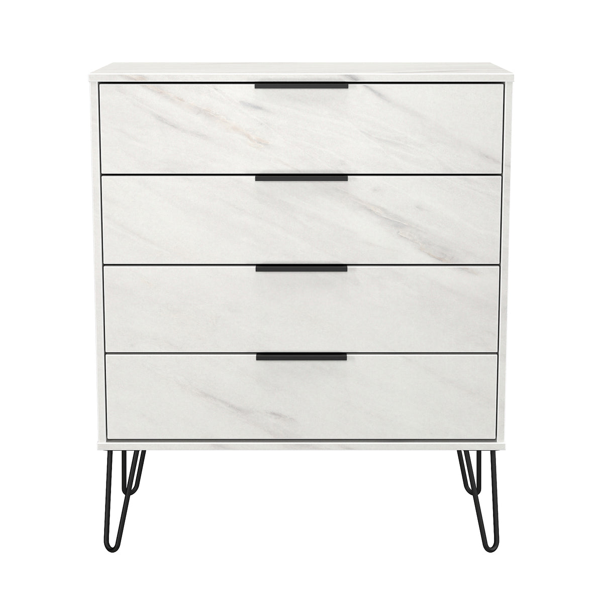 Hong Kong (Black Hairpin Legs) 4 Drawer Chest