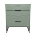 Hong Kong (Black Hairpin Legs) 4 Drawer Chest