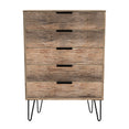 Hong Kong (Black Hairpin Legs) 5 Drawer Chest