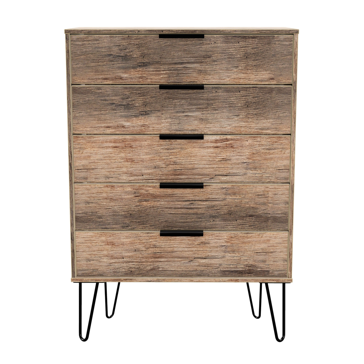 Hong Kong (Black Hairpin Legs) 5 Drawer Chest