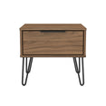 Hong Kong (Black Hairpin Legs) 1 Drawer Bedside Cabinet  with Legs