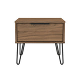 Hong Kong (Black Hairpin Legs) 1 Drawer Bedside Cabinet  with Legs