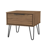 Hong Kong (Black Hairpin Legs) 1 Drawer Bedside Cabinet  with Legs
