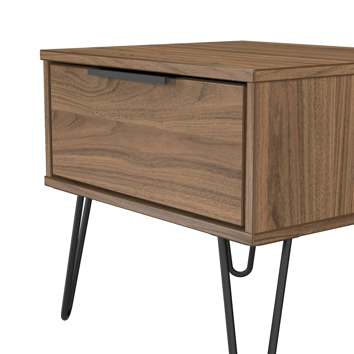 Hong Kong (Black Hairpin Legs) 1 Drawer Bedside Cabinet  with Legs