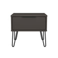 Hong Kong (Black Hairpin Legs) 1 Drawer Bedside Cabinet  with Legs