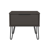 Hong Kong (Black Hairpin Legs) 1 Drawer Bedside Cabinet  with Legs