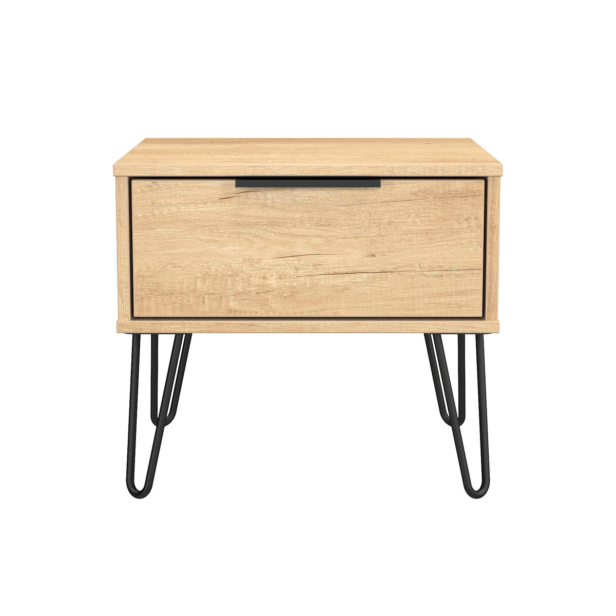 Hong Kong (Black Hairpin Legs) 1 Drawer Bedside Cabinet  with Legs
