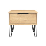 Hong Kong (Black Hairpin Legs) 1 Drawer Bedside Cabinet  with Legs