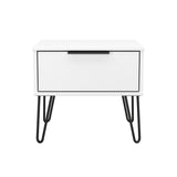 Hong Kong (Black Hairpin Legs) 1 Drawer Bedside Cabinet  with Legs