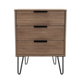 Hong Kong (Black Hairpin Legs) 3 Drawer Midi Chest with Legs